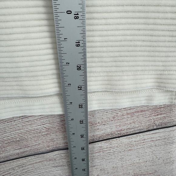 Madewell Texture & Thread Velour Corduroy Mockneck Top Womens Small Ivory White - Picture 12 of 13